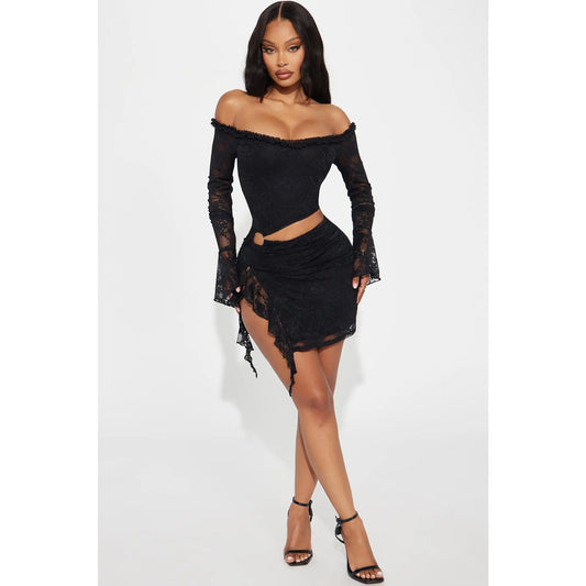 One of One Lace Mini Dress - Black