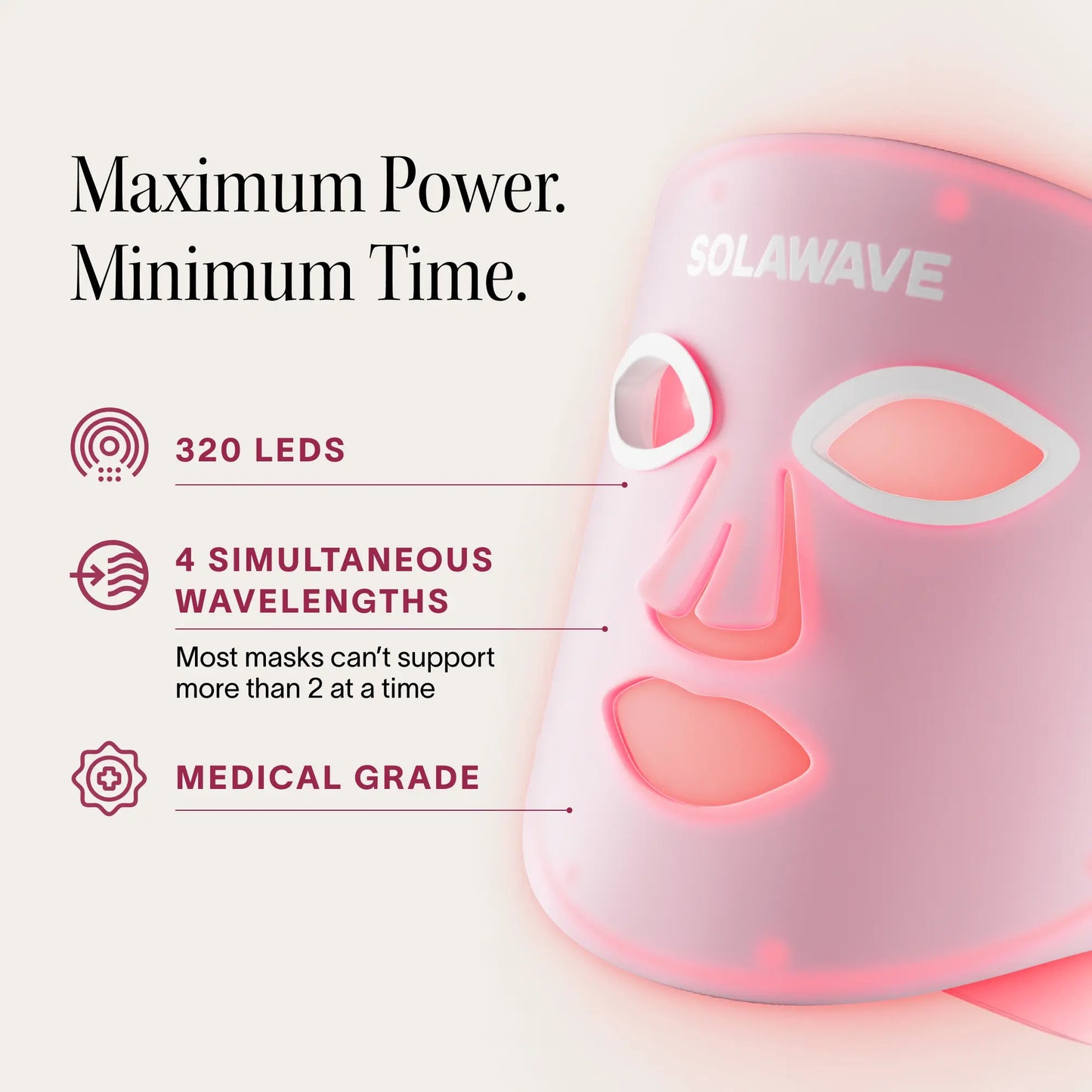 Wrinkle Retreat Pro LED Face Mask with Red, Infrared, Deep Red, and Amber Light Therapy