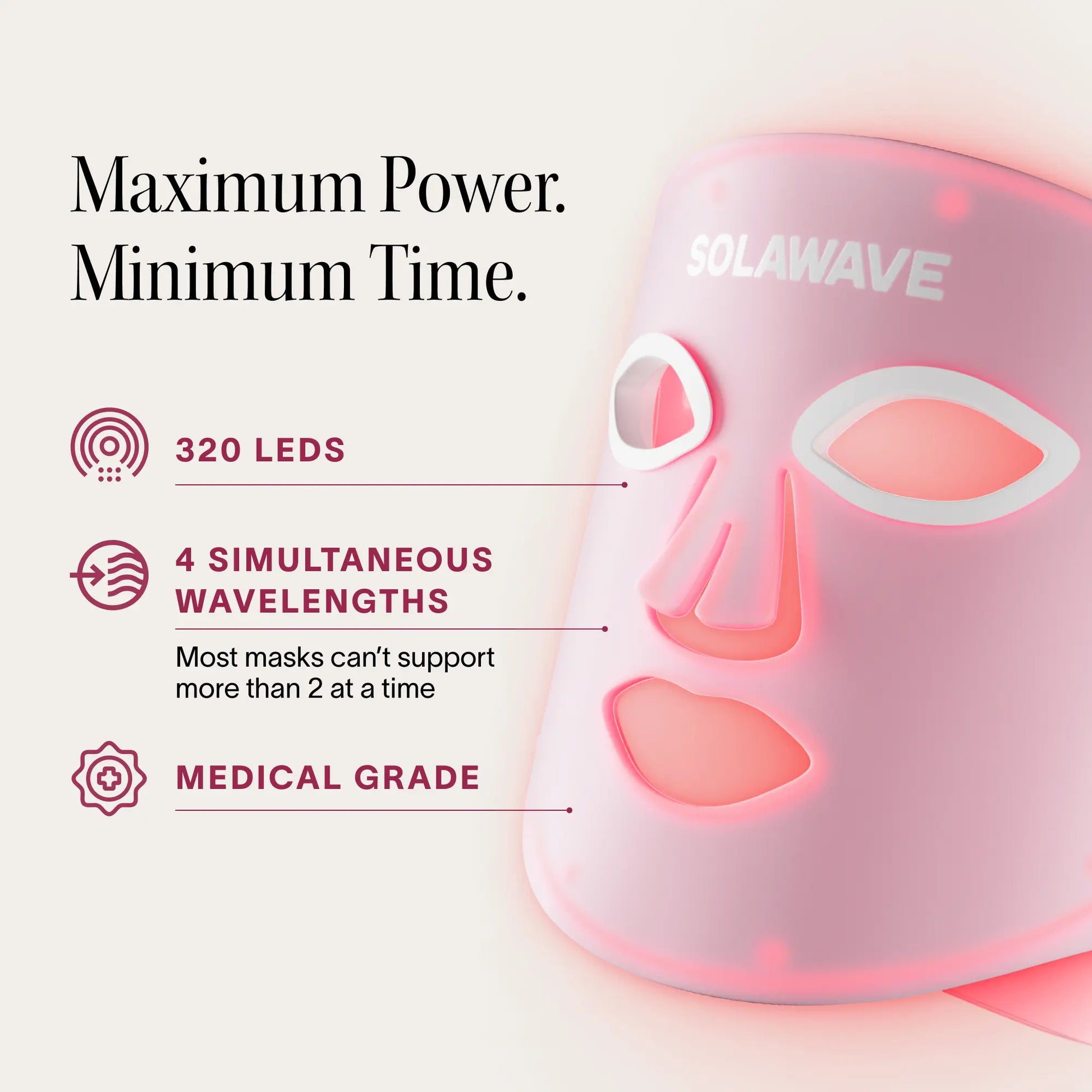 Wrinkle Retreat Pro LED Face Mask with Red, Infrared, Deep Red, and Amber Light Therapy