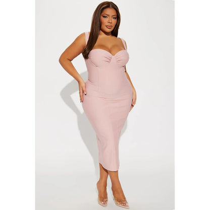 Lily Rosaline Midi Dress - Blush