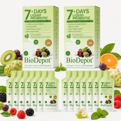 Biodepot Synbiotic Liquid Probiotics 7-Day Daily Wellness Drink with Fruit & Botanical Blend