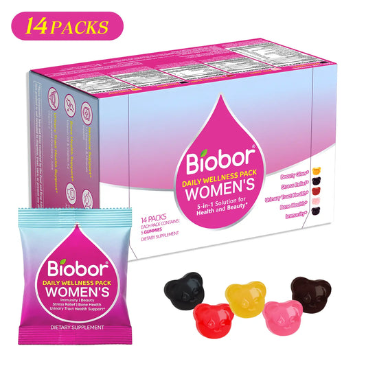 Women’S Daily Nutrition Pack for 30+, 14-Day Gummies Pack with Biotin & Collagen, Magnesium & Ashwagandha, Cranberry Vitamin C, Vitamin D3 K2 | 5-In-1 Beauty, Mood, Immune & Bone Support