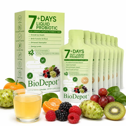 Biodepot Synbiotic Liquid Probiotics 7-Day Daily Wellness Drink with Fruit & Botanical Blend