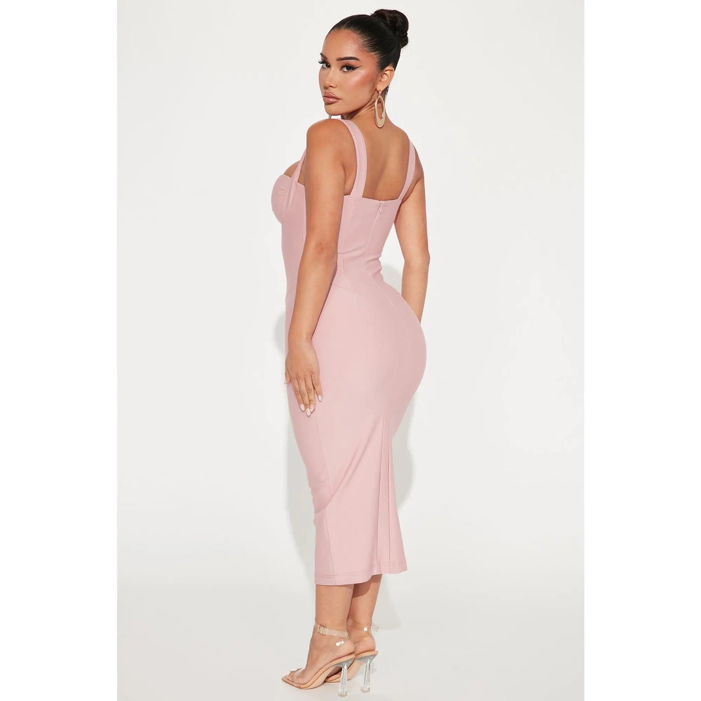 Lily Rosaline Midi Dress - Blush