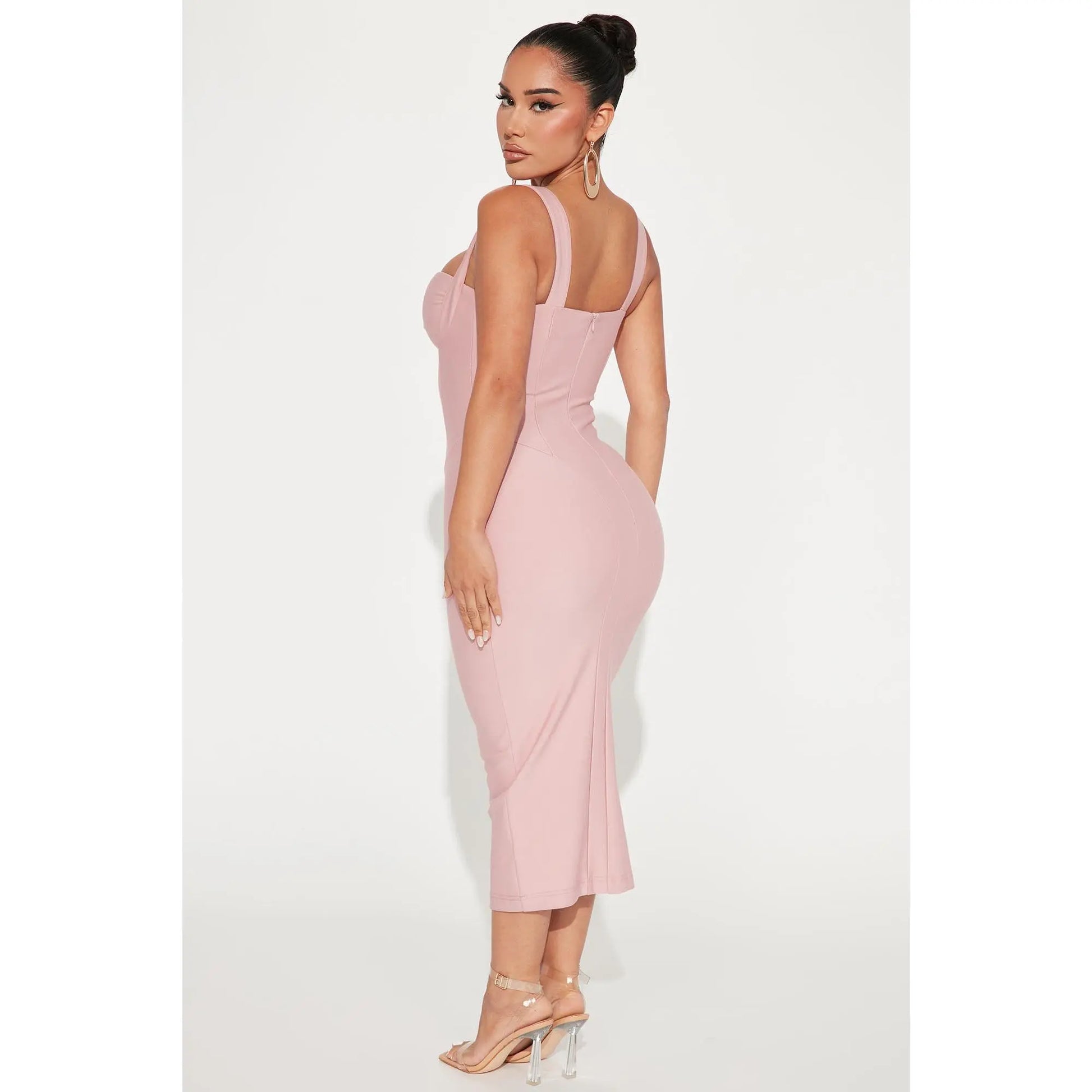 Lily Rosaline Midi Dress - Blush