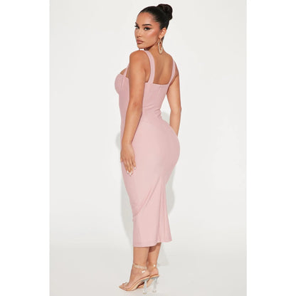 Lily Rosaline Midi Dress - Blush