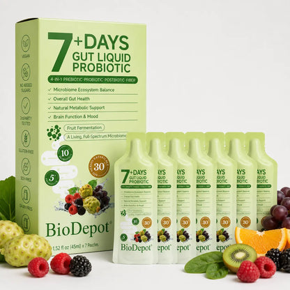 Biodepot Synbiotic Liquid Probiotics 7-Day Daily Wellness Drink with Fruit & Botanical Blend