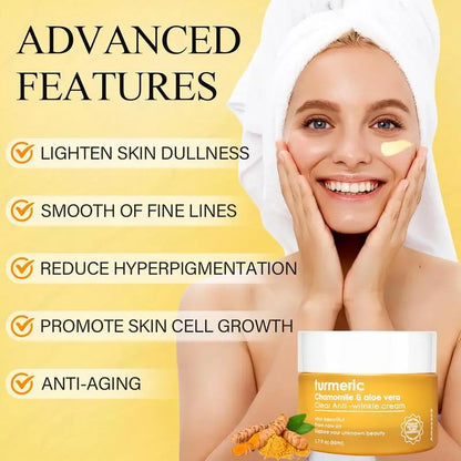 Turmeric Moisturizing Face Cream 50G - Hydrating Skincare for Normal, Dry, Oily, & Combination Skin - Alcohol-Free, Moisturizing Formula - Moisturizer