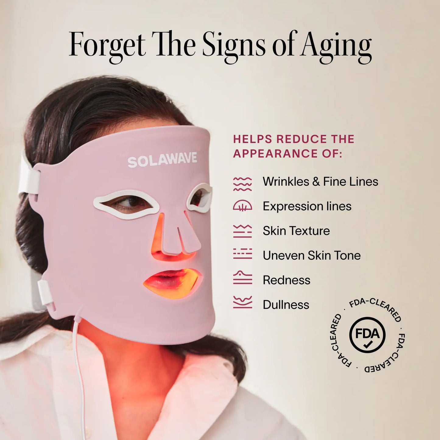 Wrinkle Retreat Pro LED Face Mask with Red, Infrared, Deep Red, and Amber Light Therapy