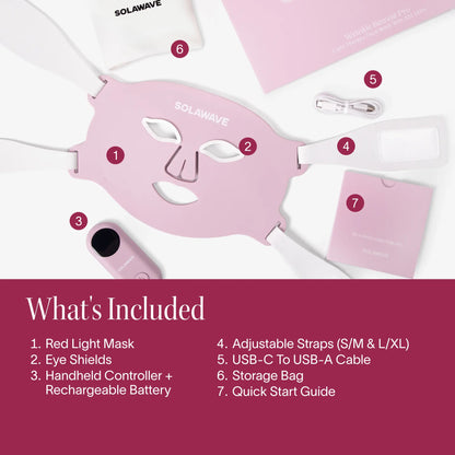 Wrinkle Retreat Pro LED Face Mask with Red, Infrared, Deep Red, and Amber Light Therapy