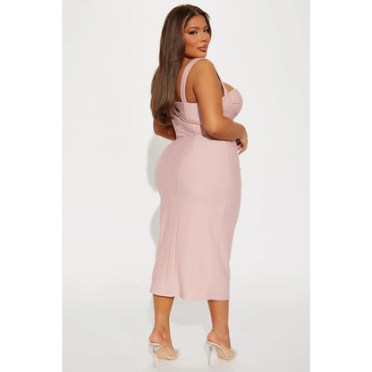 Lily Rosaline Midi Dress - Blush