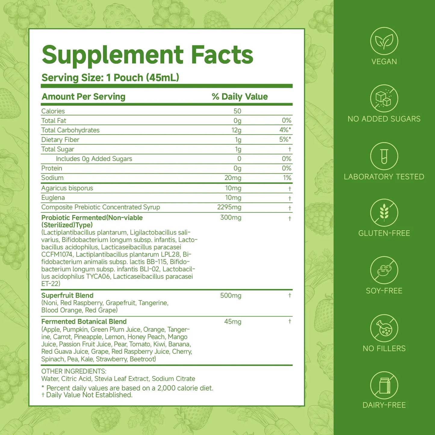 Biodepot Synbiotic Liquid Probiotics 7-Day Daily Wellness Drink with Fruit & Botanical Blend