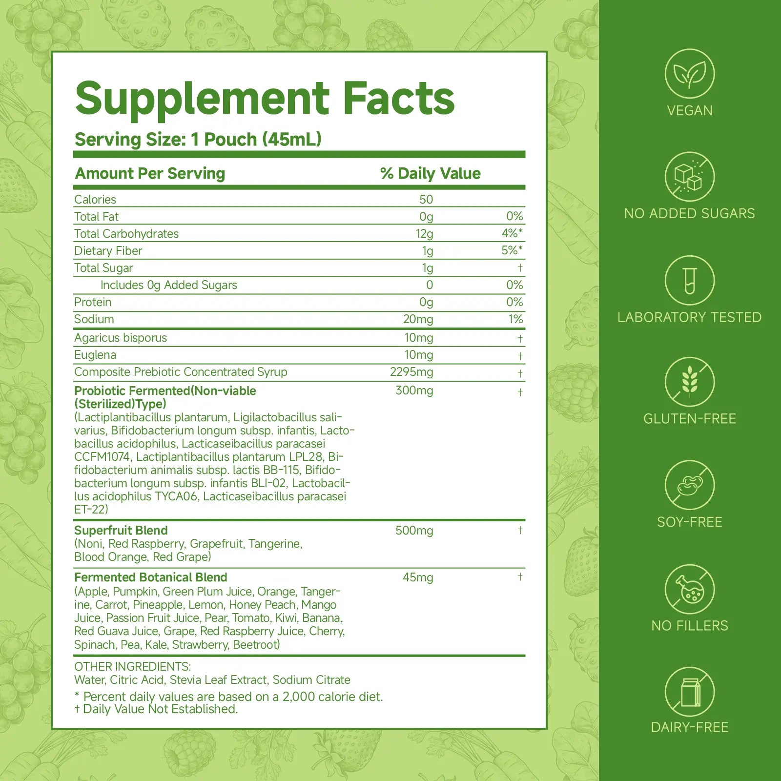 Biodepot Synbiotic Liquid Probiotics 7-Day Daily Wellness Drink with Fruit & Botanical Blend