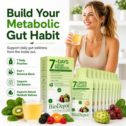 Biodepot Synbiotic Liquid Probiotics 7-Day Daily Wellness Drink with Fruit & Botanical Blend