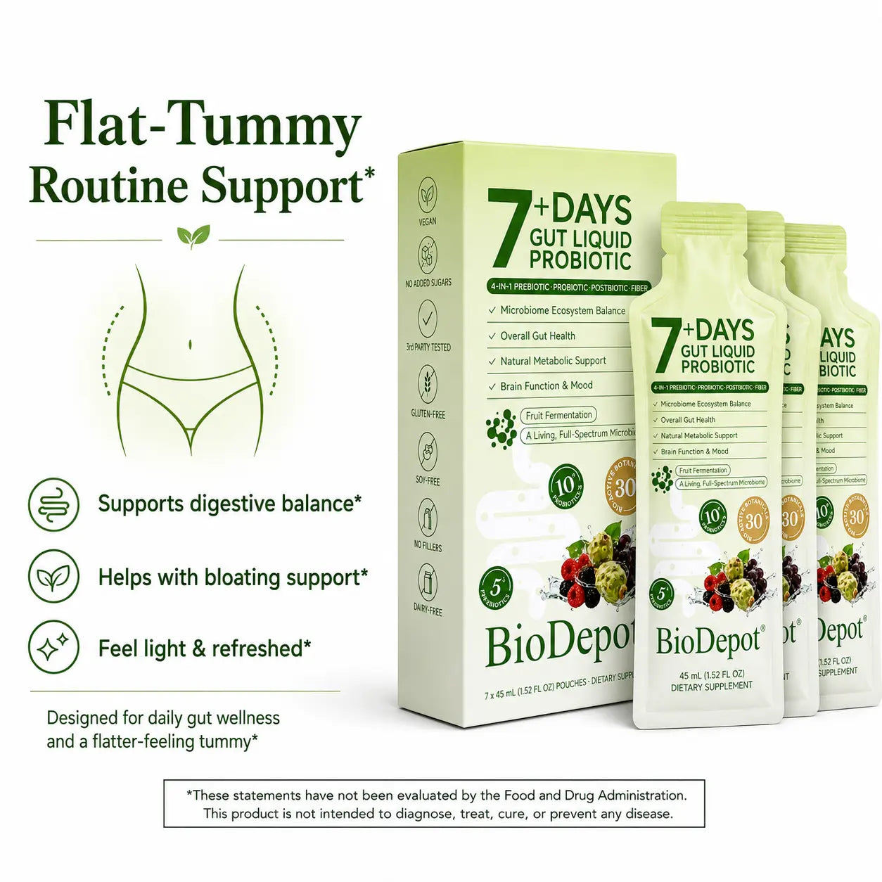 Biodepot Synbiotic Liquid Probiotics 7-Day Daily Wellness Drink with Fruit & Botanical Blend