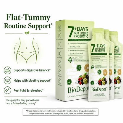 Biodepot Synbiotic Liquid Probiotics 7-Day Daily Wellness Drink with Fruit & Botanical Blend
