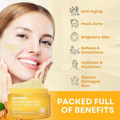 Turmeric Moisturizing Face Cream 50G - Hydrating Skincare for Normal, Dry, Oily, & Combination Skin - Alcohol-Free, Moisturizing Formula - Moisturizer